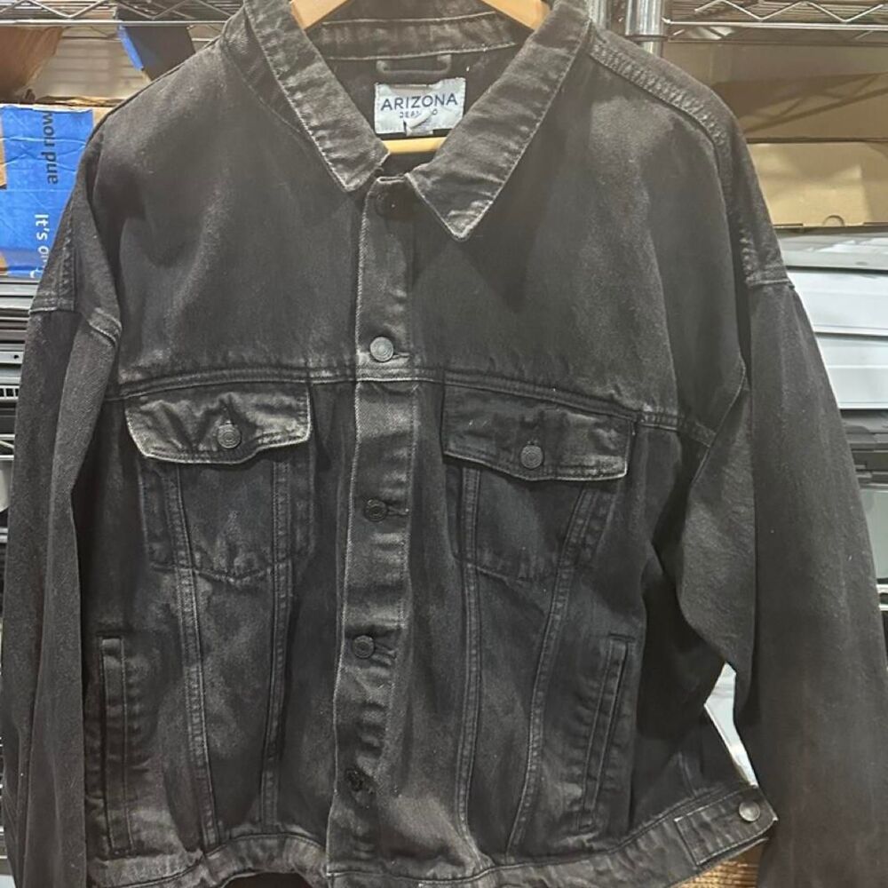 Arizona Men's XXL Vintage Black Denim Jacket Classic Coat